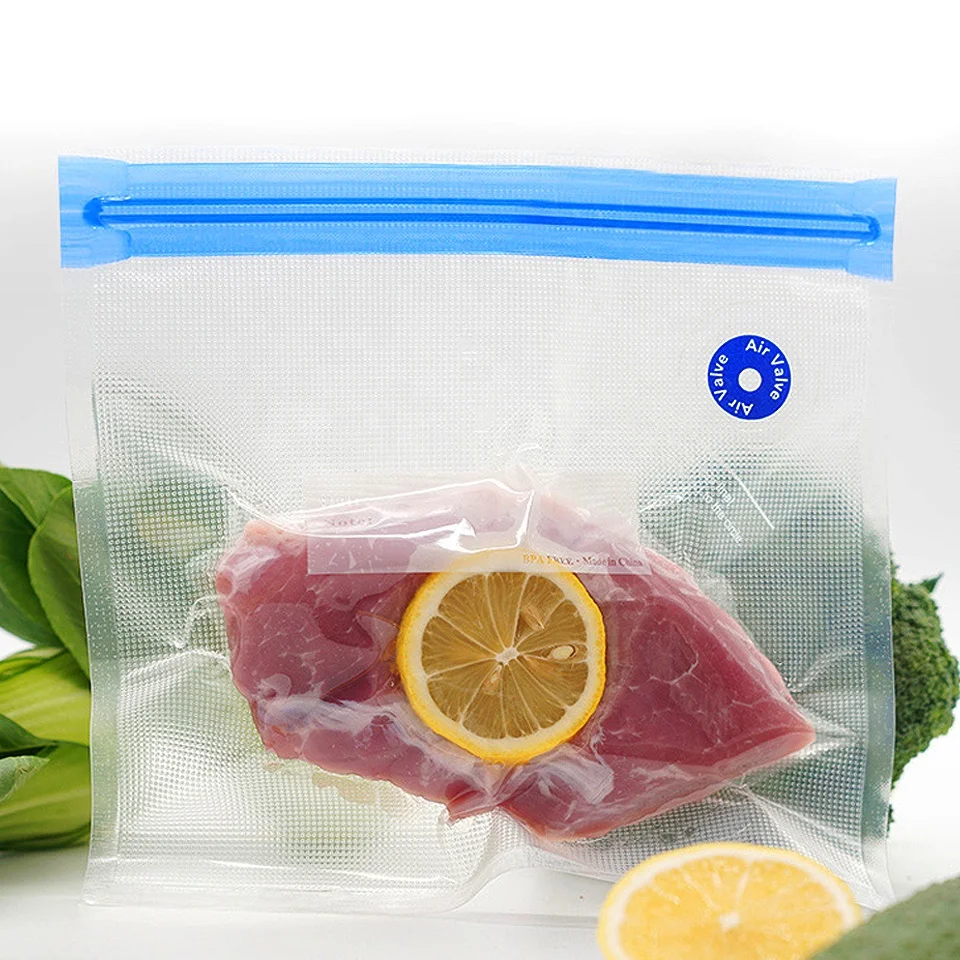 Reusable Zip Lock Air Valve Vacuum Bags Sandwich Bread Vacuum Bags