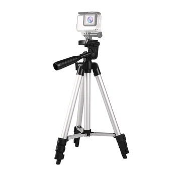 3110 Aluminum Alloy Tripod 360 Degree Adjustable Cradle Head Retractable Height for Camera and Mobile Phone Stand detail image