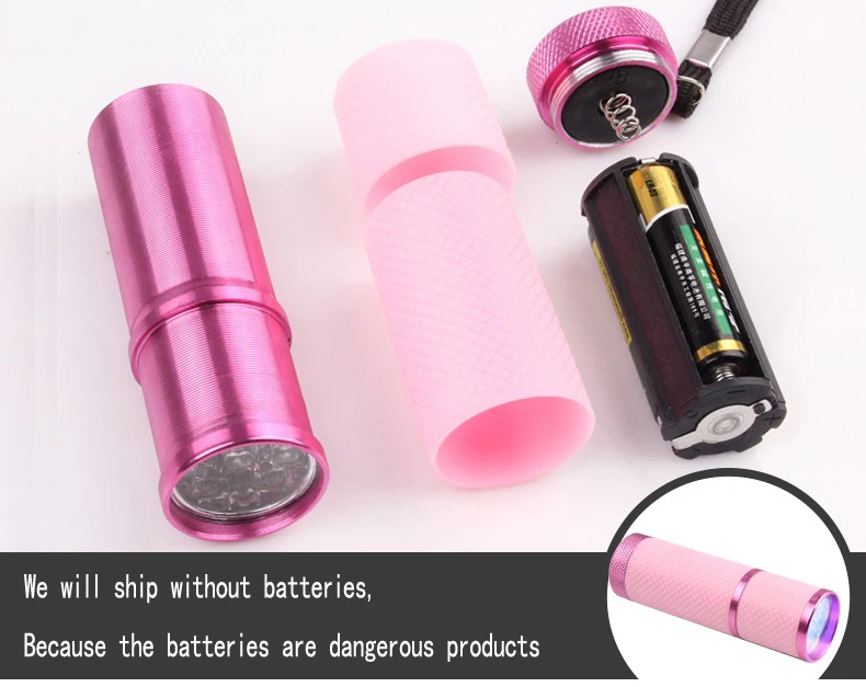 Mini Nail Art Tools Dryer Gel Polishing 9 LED Flashlight Portable Nail Dryer UV Light LED Lamp