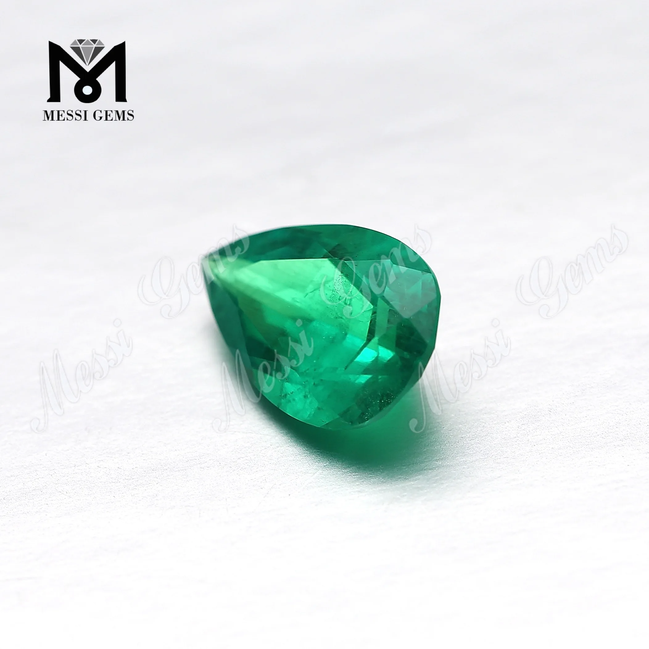 Colombia Lab Grown Emerald Synthetic Emerald Stone Hydrothermal Lab Created Emerald Pear Cut