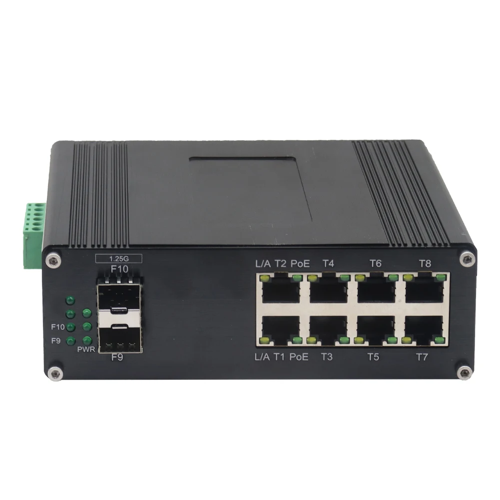 2 X SFP 8 X GE PoE Network Switch Industrial 8 Port Gigabit Ethernet WEB Managed Switch CCTV Networking