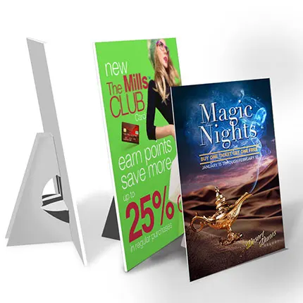 Custom Printing Advertisement Foam Core Counter Card Waterproof Table Tent Easel Back Sign with Holder
