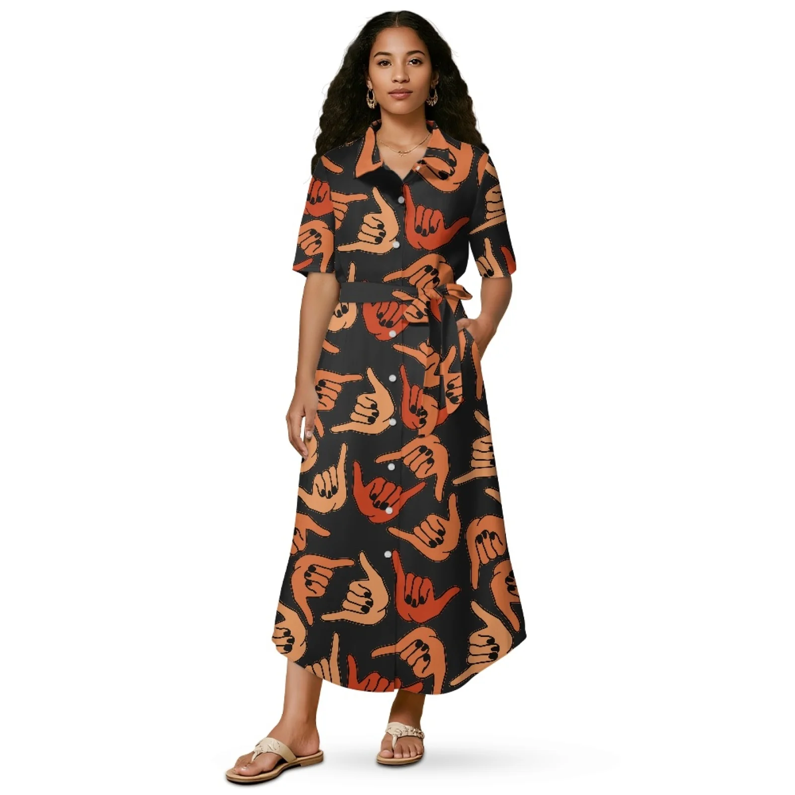 white christmas dresses Cora Spearman Hawaii WOMENS MONSTERA Aloha Shirt Dress main image 0