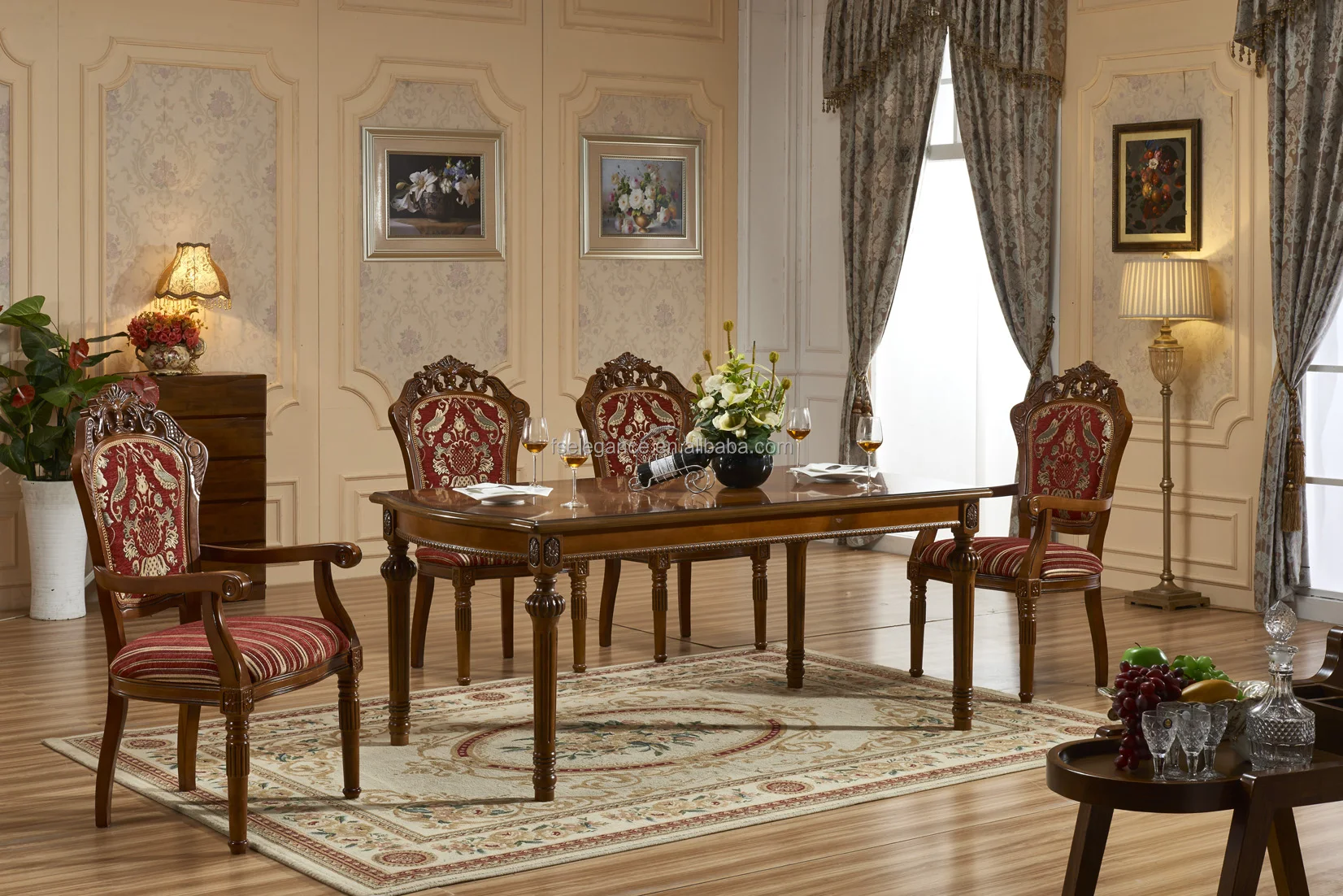 Wholesale Popular America Luxury Antique Nordic Wooden Carved Back Wood