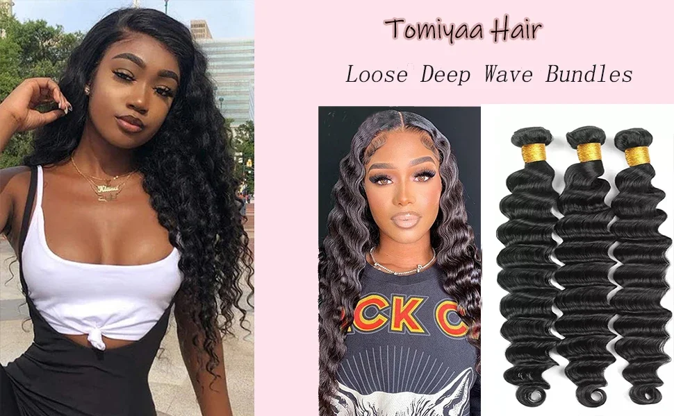 Human Hair Weave Bundle Deep Wave Brazilian Hair Extensions_voghion.com