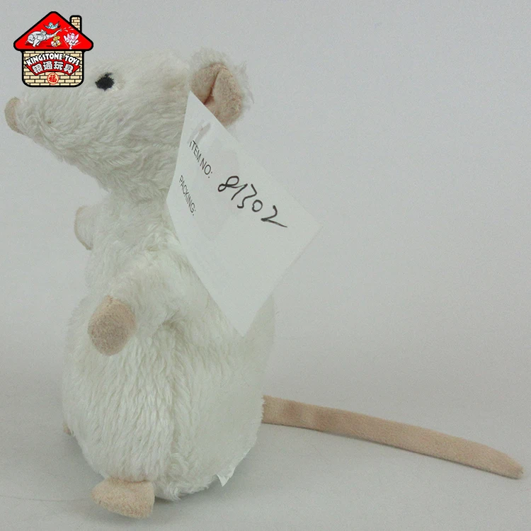 Baby White Plush Mouse Toy Stuffed Realistic Animal Toy Little Rat for Kids' Gift