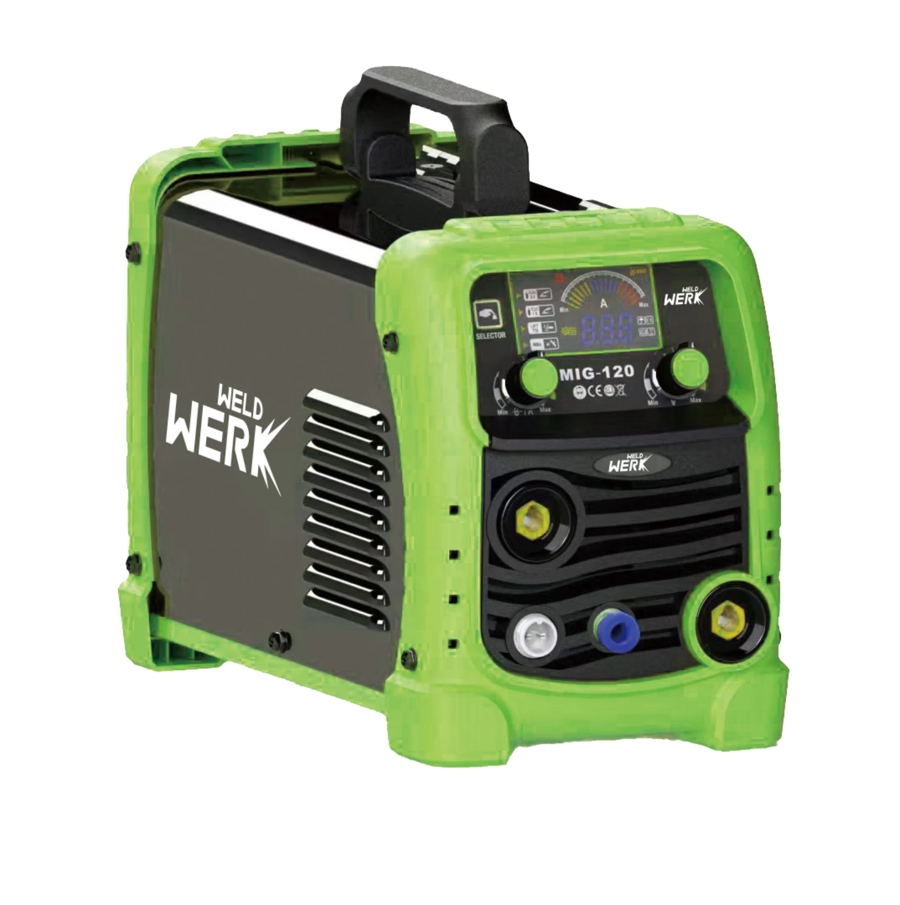 Multifunctional 5 in 1 Cast Iron Carbon Steel Alloy LCD Control Hand Held Electric MIG TIG MMA Welding Machine Arc Welder