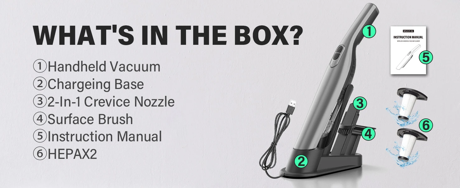 Cordless Handheld Vacuum Cleaner,Powerful Suction,Lightweight,And Dual