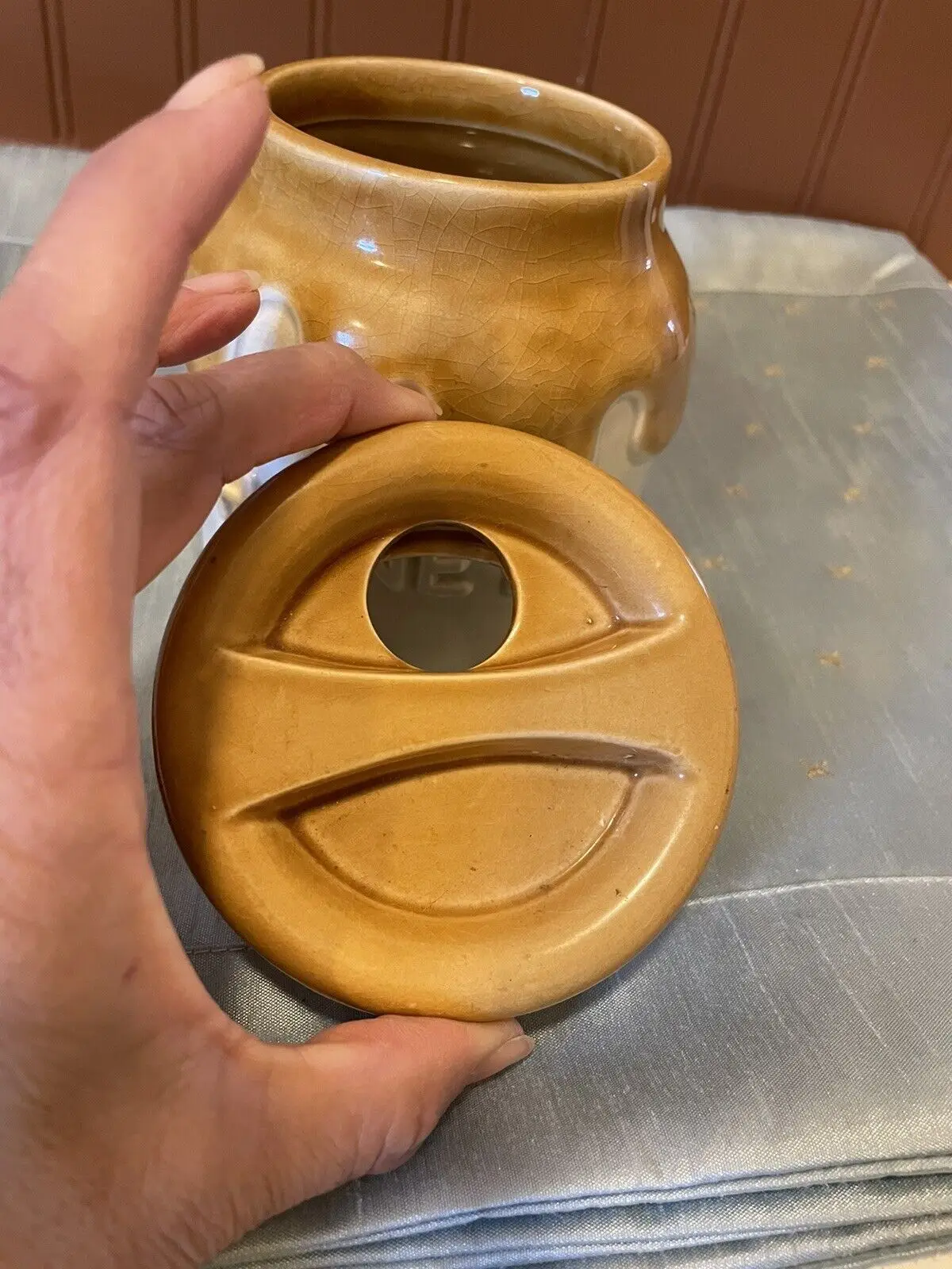 手作りアートカスタムセラミックハニージャー陶器蓋付きハニーポット