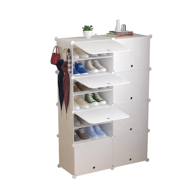 Simple Design Steel Frame Plastic Foldable Shoe Stand Rack for Household