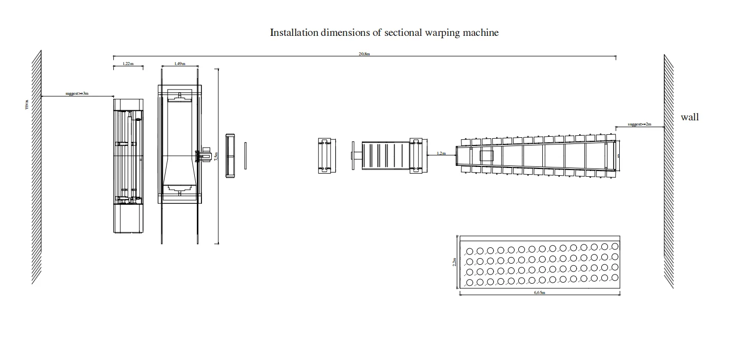 China new sectional High Speed Automatic Split Warping Machine operation in customer's workshop supplier