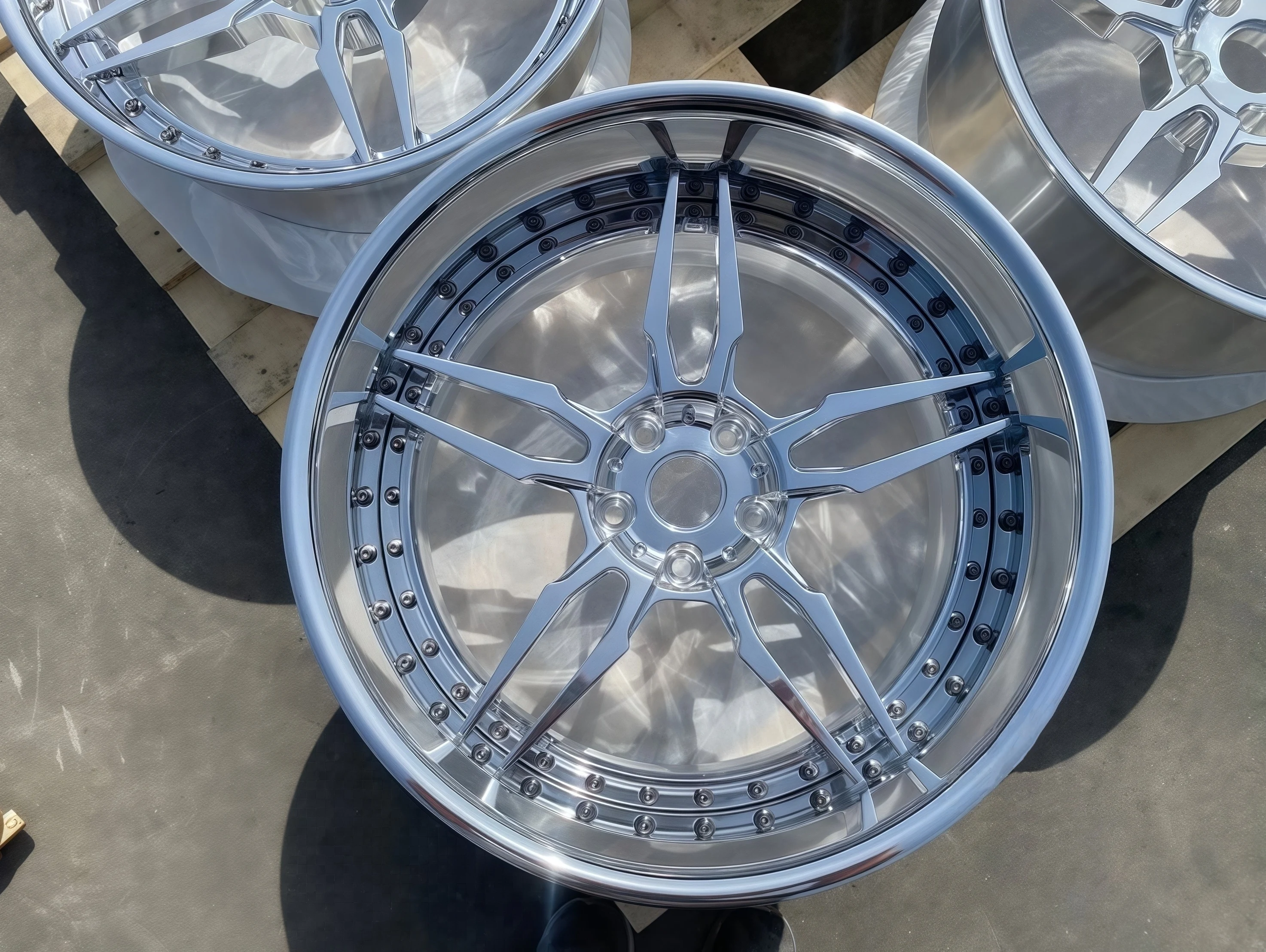 XINLAI Custom Deep Concave Chrome 2 Piece 5*120/114.3 18-22 Inch Passenger Car Aluminum Forged Wheel for BMW Porsche Audi - Image 2