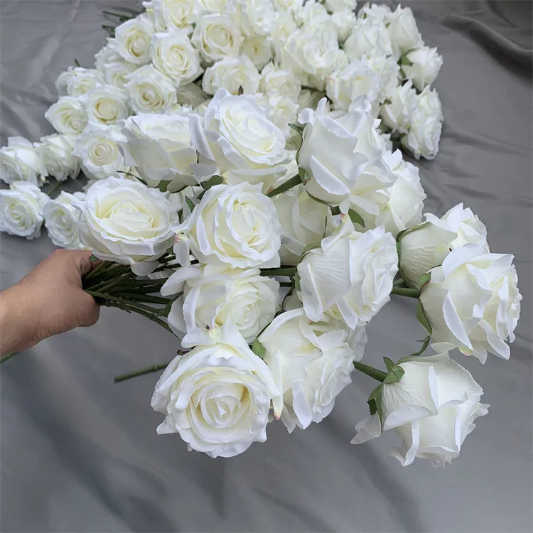 Yopin150 Wholesale Artificial Centerpiece Flower White Single Rose Without Leaves Flower Buy