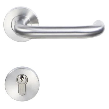 Modern Simple Design Tube C Type Lever Interior Door Handle SUS 304 Stainless Steel for Wood Door Indoor Door & Window Handles