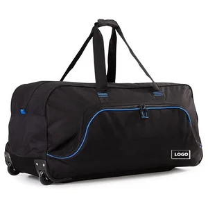 Hot Sale High Quality Professional Durable Embroidery Custom Hockey Bag Ice Hockey Equipment Rolling Duffle Bag