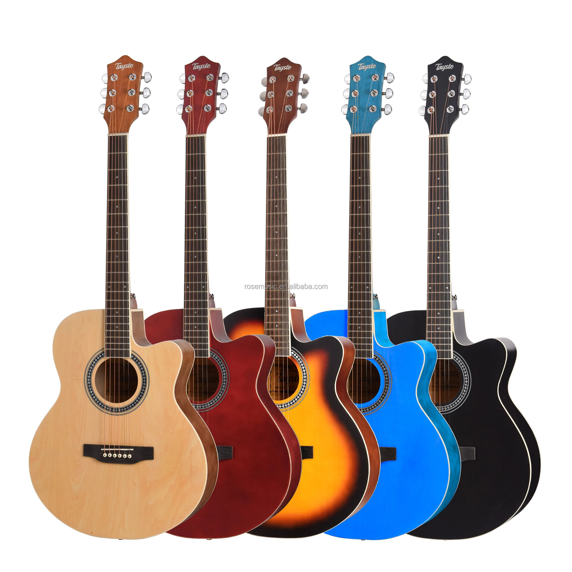Tayste T400 High Gloss 40inch  Black Acoustic Guitar Linden From China Guitar Factory