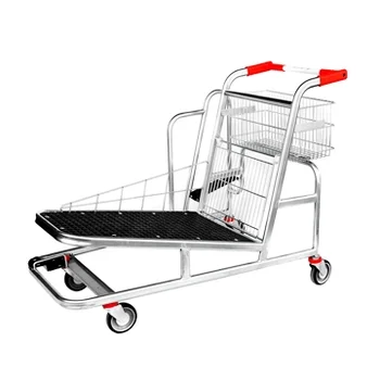 New supermarket shopping cart Thickened high basket shopping cart Double deck trolley