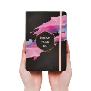 Customised Personal Notebook Sublimation A5 Printed Undated Weekly Daily Pu Leather Diary Elastic Band Closure  Planners