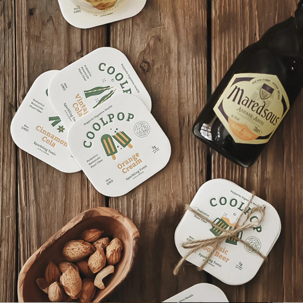 Wholesale Custom Disposable Paper Coaster Coffee Drink Paper Coasters