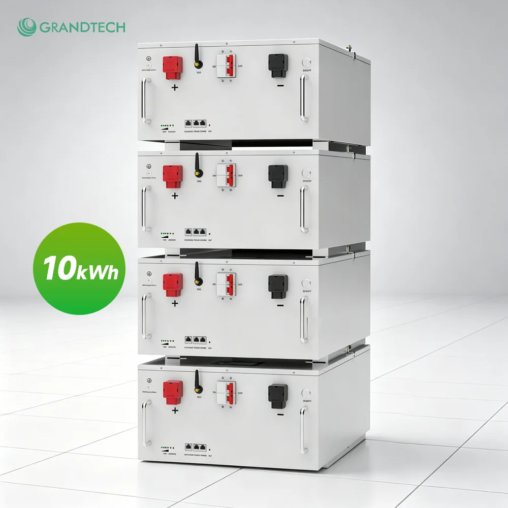 Літієвий іонний акумулятор Grandtech для сонячних батарей, система зберігання енергії, 51,2 В, 100 А·год, 200 А·год, 5 кВт·год, 10 кВт·год, 15 кВт·год, монтаж у стійці, LiFePO4 сонячний акумулятор