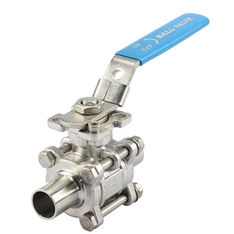 RF Sanitary Stainless Steel 3pc all welded 1 Inch Ball Valve Handles