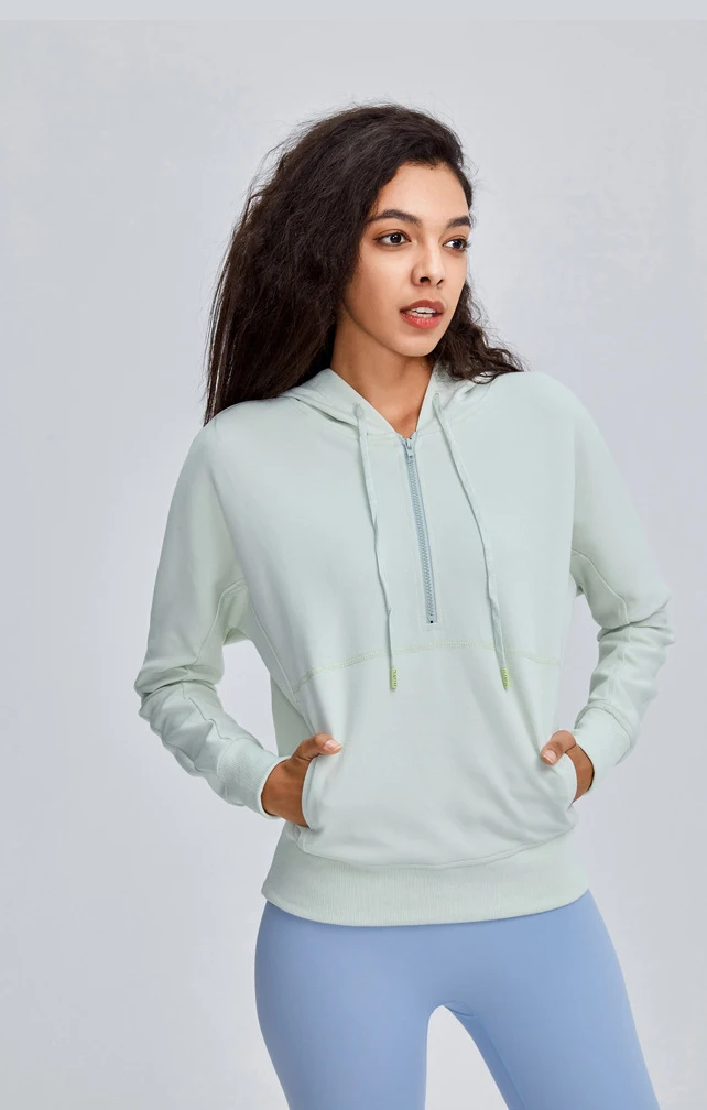 High Quality Sports Pull Over Gym Blank Zipper Women's Hoodies