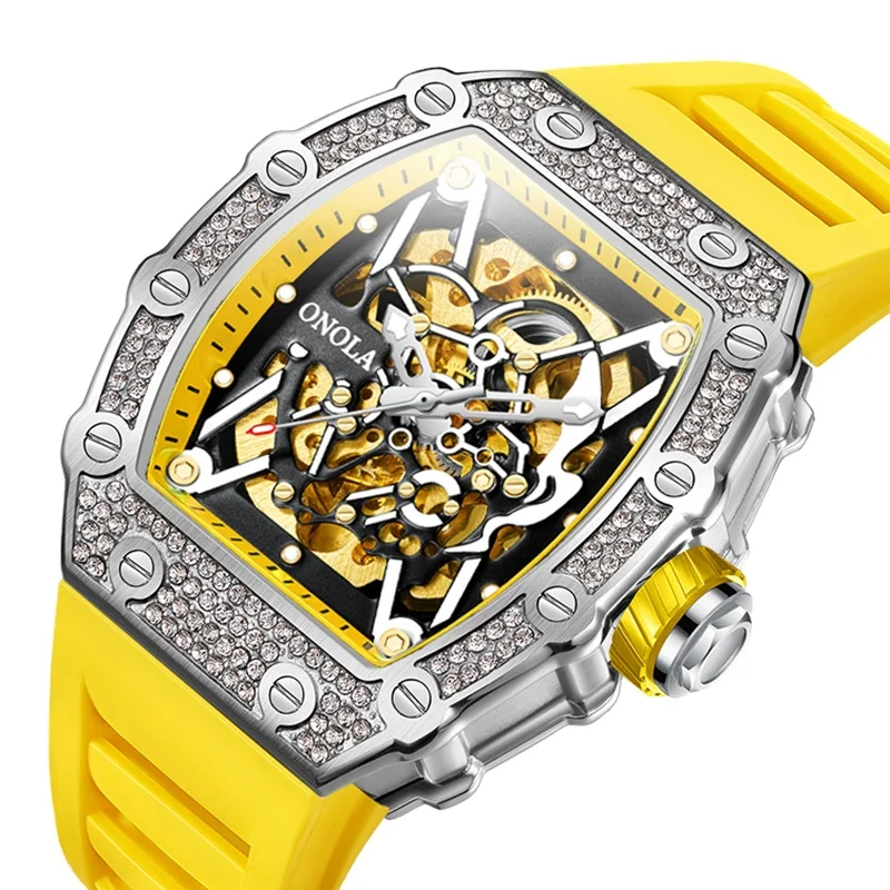 Onola 3829D Automatic Watch - Skeleton Hollow Bling Hip Hop