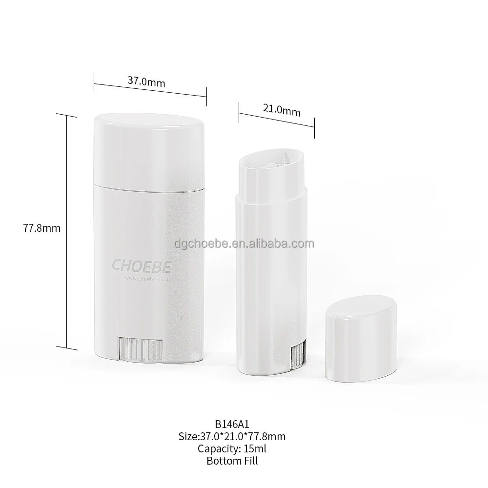 Plastic 15ml Oval White Antiperspirant Container Solid Deodorant Tubes ...