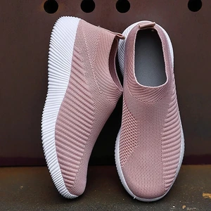 High Quality Women Vulcanized Shoes Sneakers Slip on Designer Ladies Flats Shoes Loafers Plus Size 2026