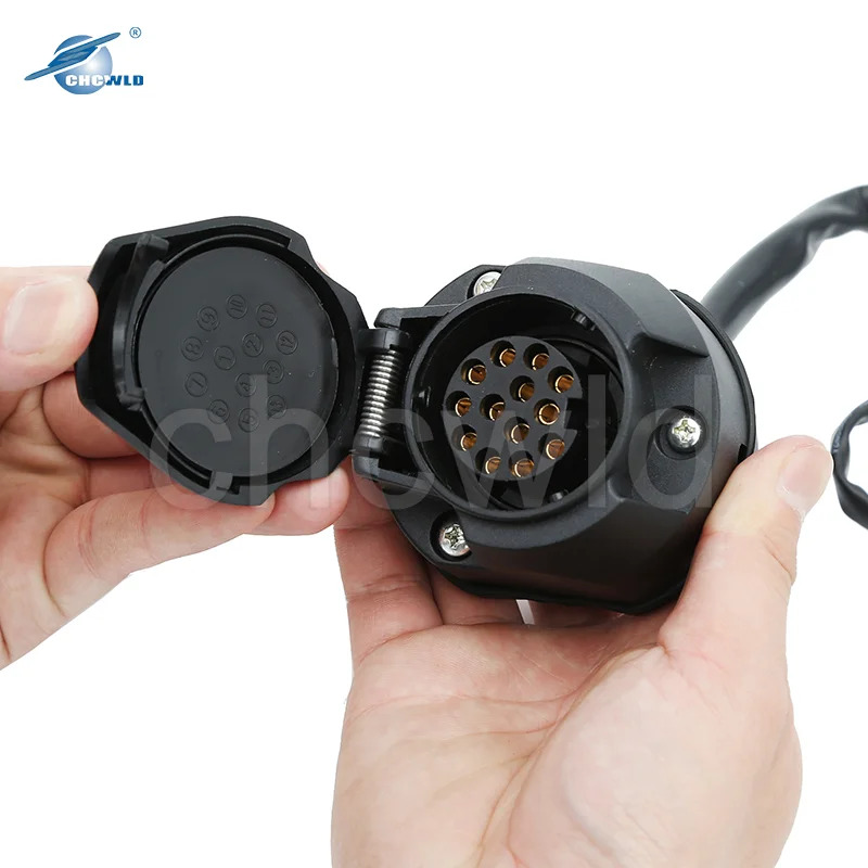 Customized 13 Pin Waterproof Connector 12V 40A Heavy Duty Socket RV Trailer Wiring Harness