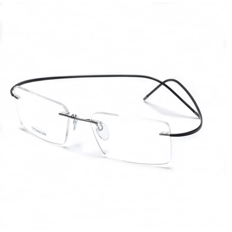 Rimless Titanium Optical Glasses Frame Pure Titanium Frame Titan Eye  Glasses Frames for Men Women