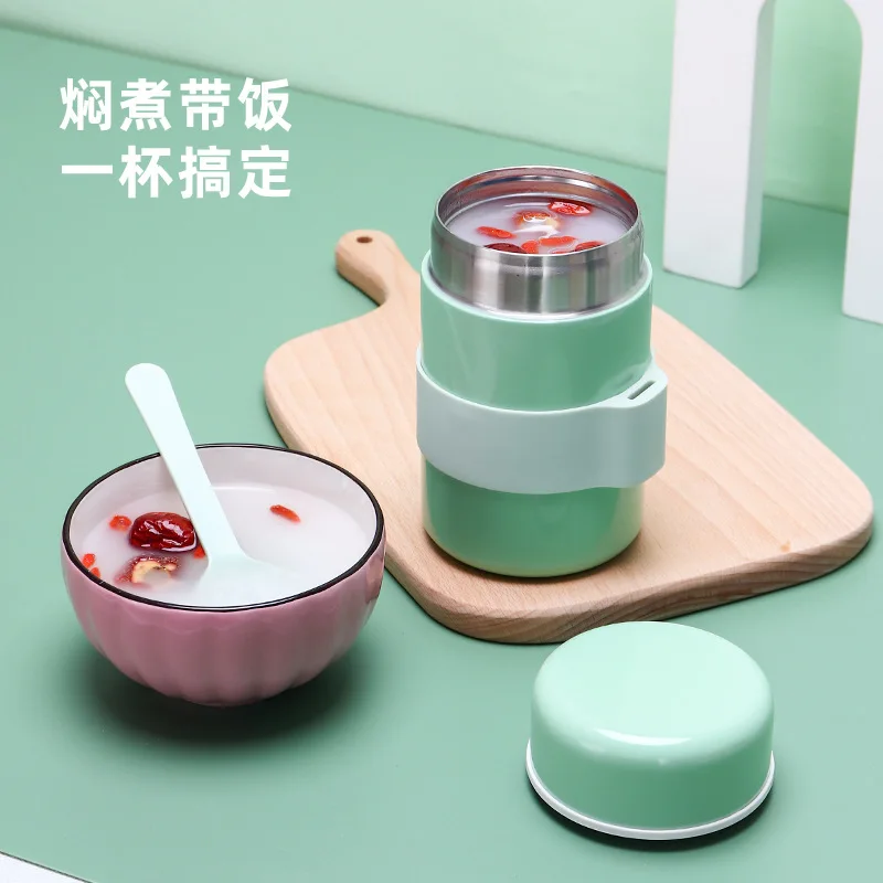 400ml  Keep Hot and Cold Double Wall Stainless Steel Insulated Food Flask Jar for Kids with Spoon