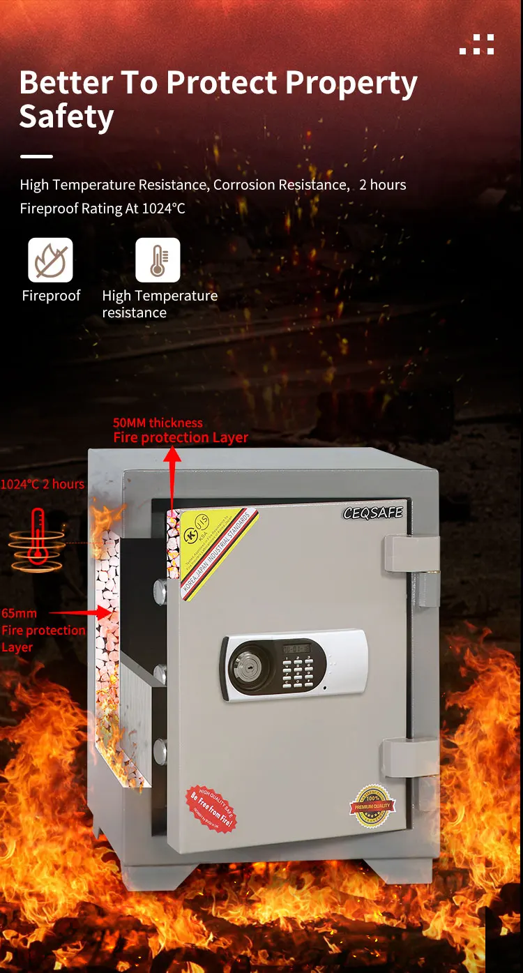 CEQSAFE Fireproof Office Home Safe Money Metal Safe Box Fireproof Safes manufacture