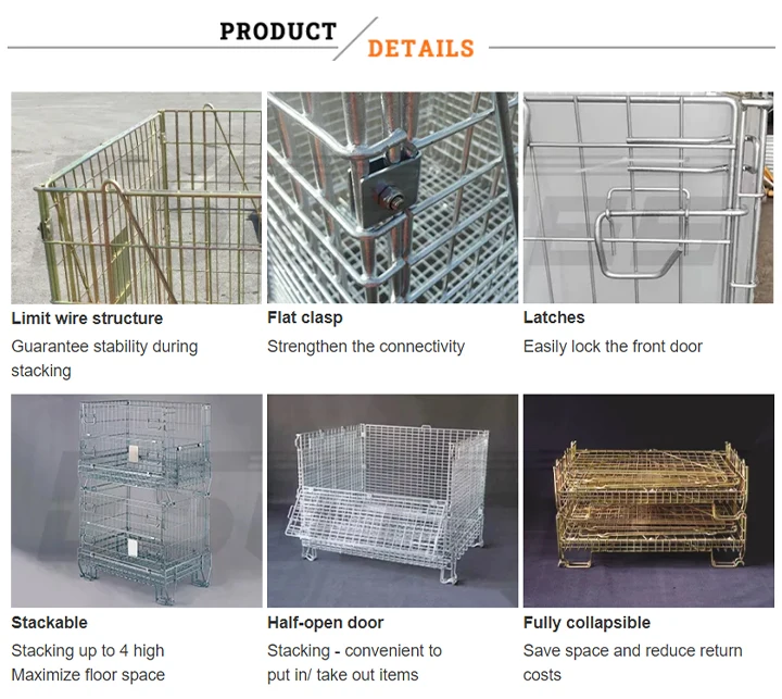 Portable Galvanized Stacking Folding Wire Divider Recycle Industry