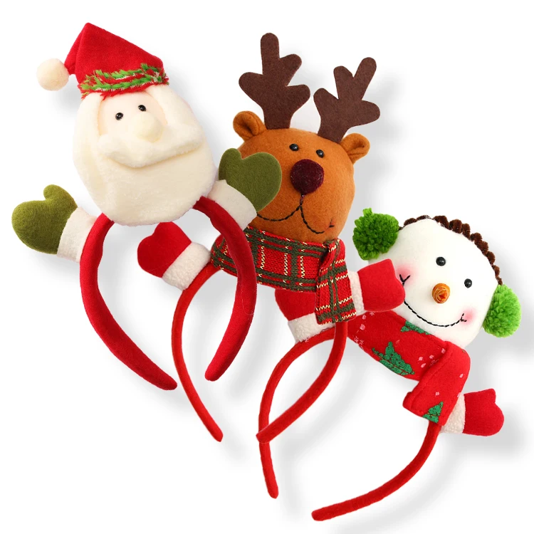 Xmas Hair Hoop Antlers Snowman Hairband Christmas Headband Hair Accessories