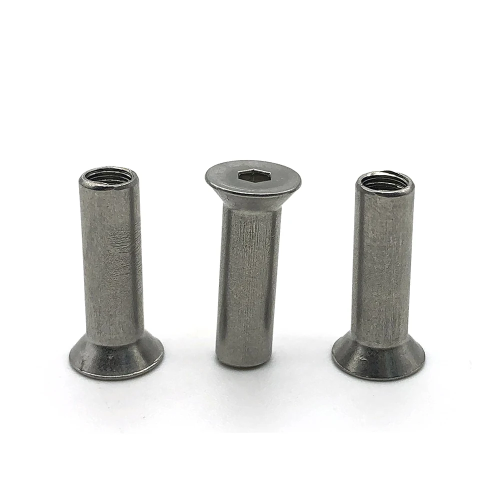 Fabriek Direct M6 M8 M10 1/4-20 Vernikkeld Platte Kop Hex Socket Mouw Moer