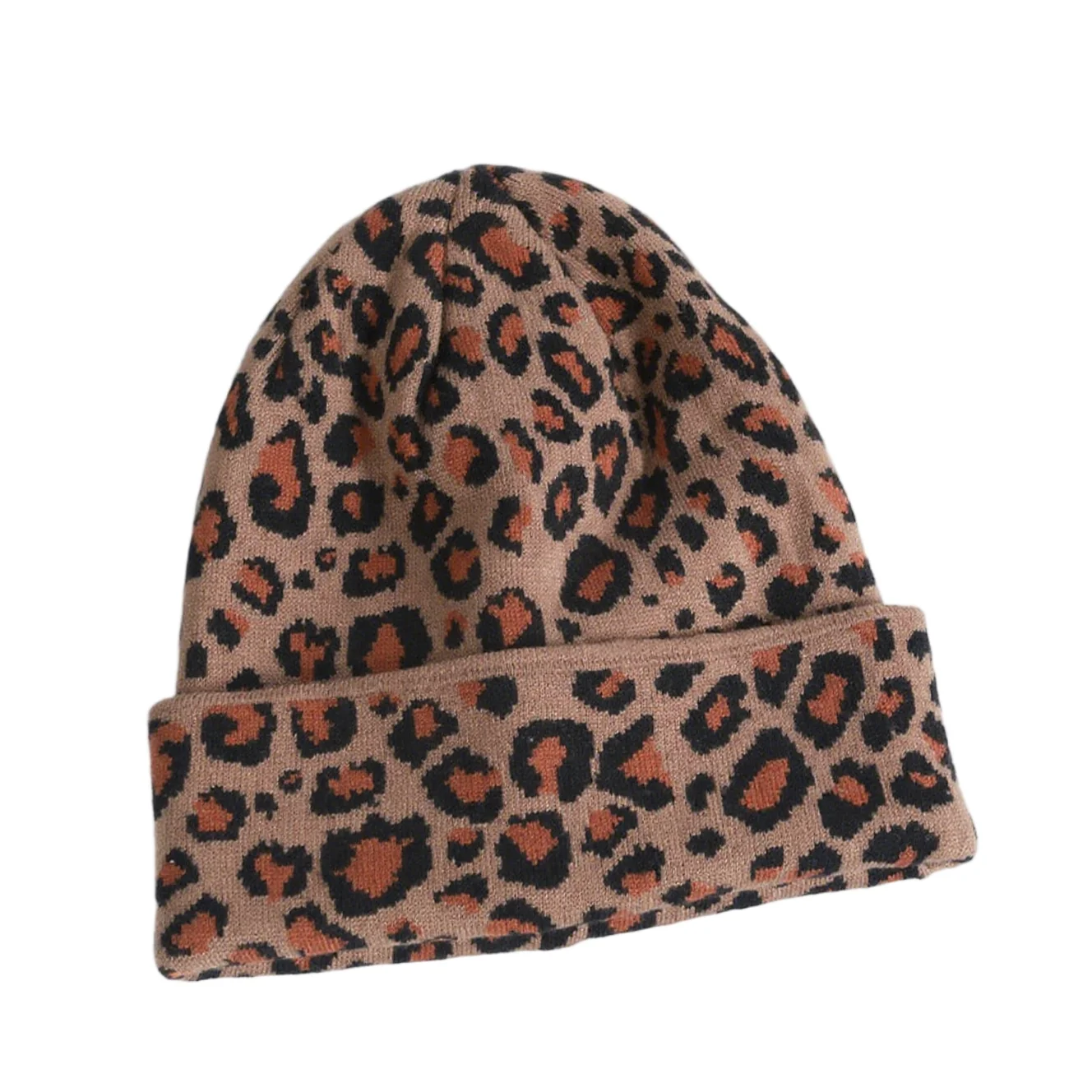 Thick Knitted Soft Winter Leopard Print Beanie Warm Leopard  display picture 1