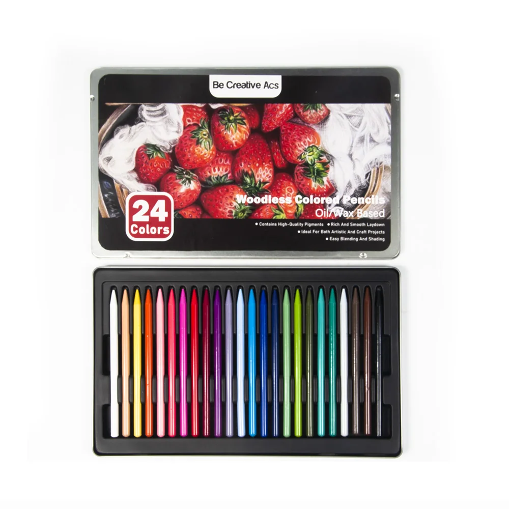24 цвета без дерева цветной карандаш набор | Быть креативным ACS