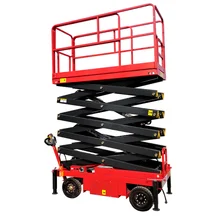 Small electric mobile 500 kg trailer towing wheel scissor lift high-altitude operation lifting platform