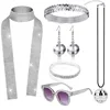 Silver 6-piece round earrings set
