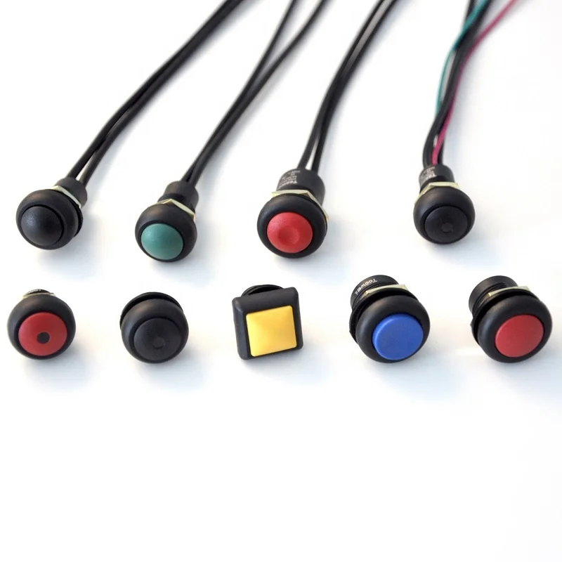 Toowei Tiny Latching Momentary Colored Rectangle Surface Mount Spst Motorcycle Accessories Push Button Waterproof Ip67 12mm 250v