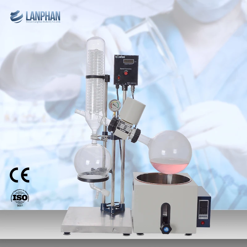 500ml  2l 10 Liter Small Scale Vacuum Rotavapour Rotavapor Capacity Single Effect Rotovap with Chiller Rotary Evaporator in Lab