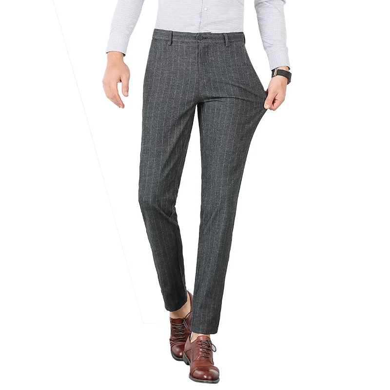 OEM custom pant suit Slim Fit office casual formal strip dress new design men trousers