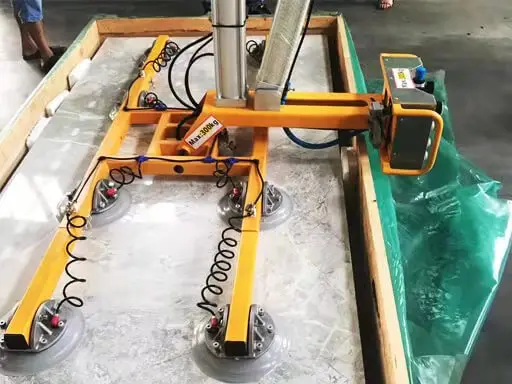 Mobile Wheel Stone Slab Suction Cup Vacuum Paver Liter with Forklift