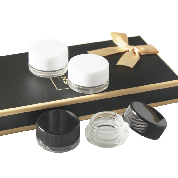 Makeup  Eyeliner Container Packaging Empty Round Matte Black Lid Cosmetic Eyeshadow Mini Jar 5g
