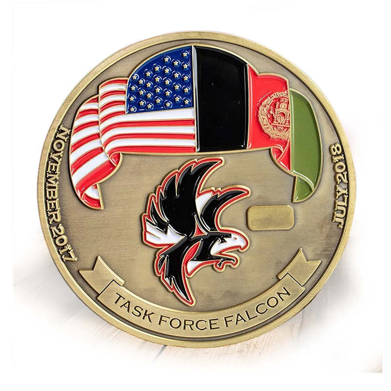 Newest Commemorative Sublimation Carving Challenge Coins American Strong Power Eagle Challenge Coin 2D 3D Custom Usa Metal Coins