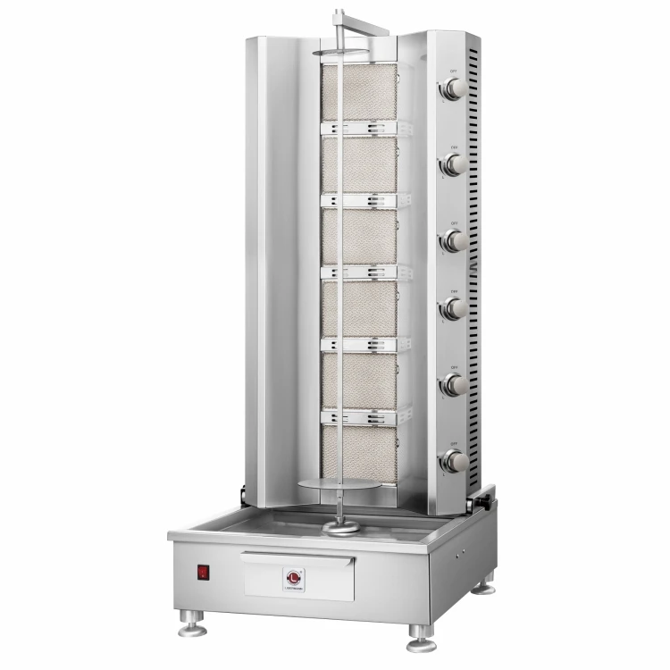 Professional Commercial Kebab Machine with Three Durable Ceramic Burners Automatic Rotating BBQ Grills Shawarma Powered Gas