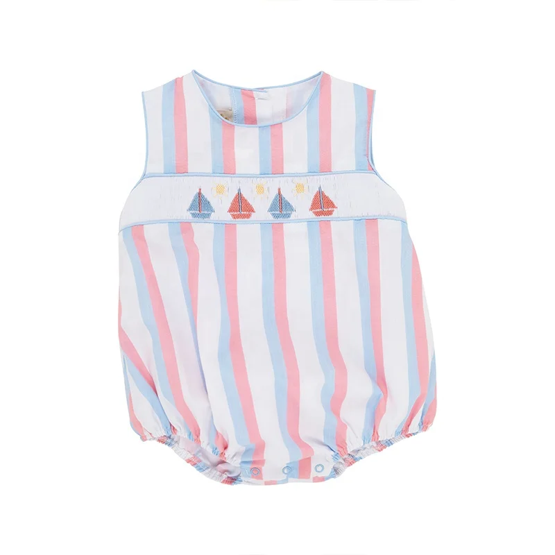Baby Kids Girls Smocked Brooke Bubble New River Nautical Stripe With