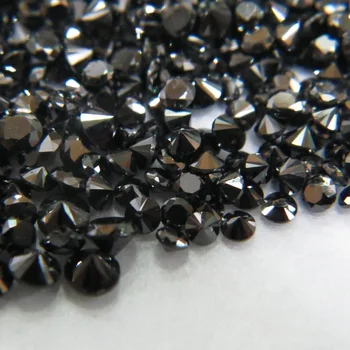 1-1.3mm Natural Loose Round Cut Fancy Black Diamond
