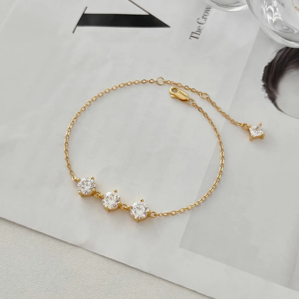 KAKODIY Luxury Series 925 Sterling Silver Rhodium 18K Gold Plated Chain 5A Cubic Zirconia Charm Bracelet Women's Jewelry detail 9